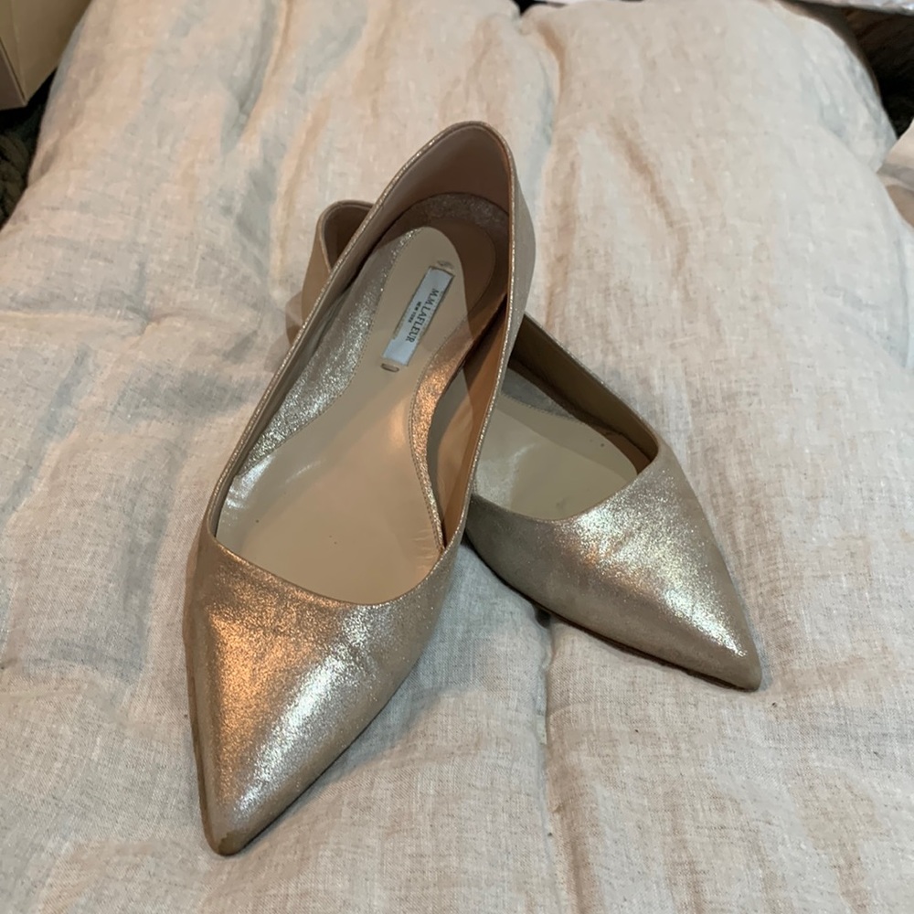 MMlafleur gold leather flats